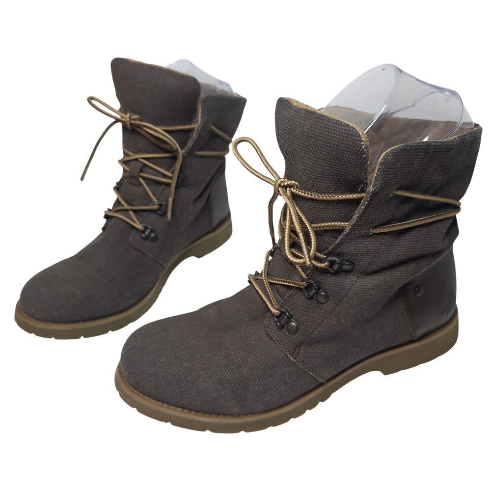 The North Face W's Waterproof Lace Up Boots Size 8 Brown Canvas Leather Hiking